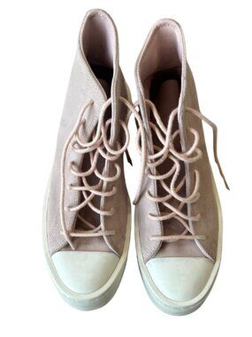 Light Pink Platform Suede Converse